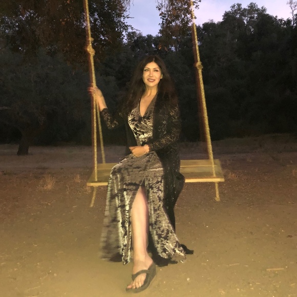 Dress the Population Erica VELVET Burnout Halter dress SIZE Small - Picture 4 of 14